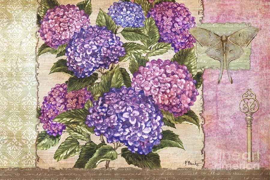 Butterfly Painting - Hydrangea Collage by Paul Brent