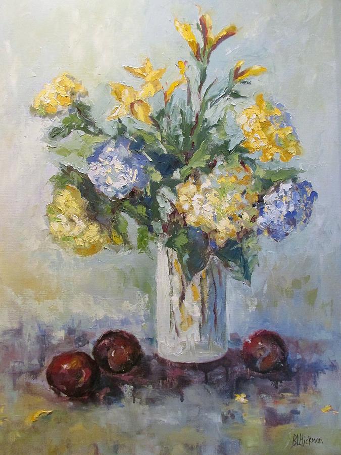 Hydrangeas And Plums Painting By Brandi Hickman - Fine Art America