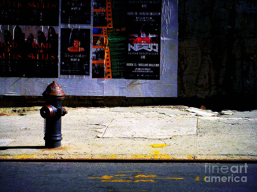 Fire Hydrant and Poster - New York City Street Scene Photograph by Miriam Danar