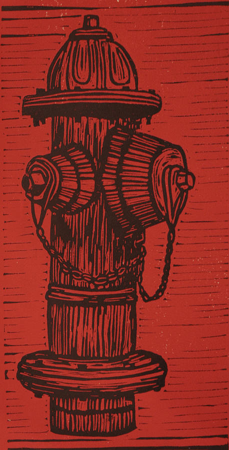 Austin Drawing - Hydrant by William Cauthern