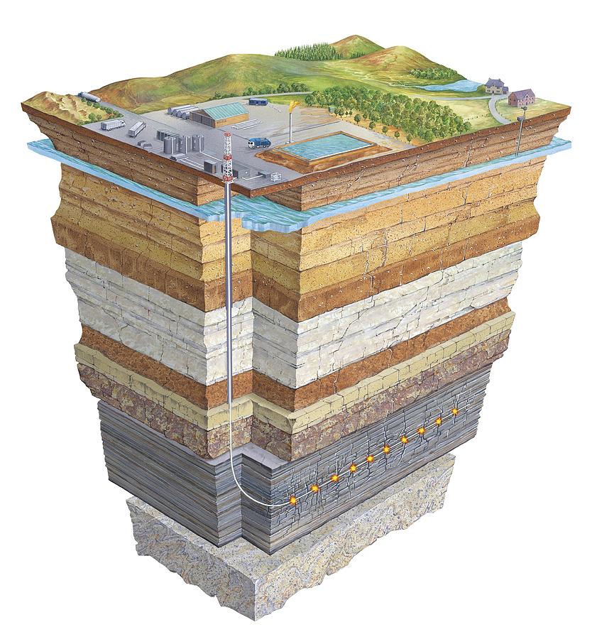 Hydraulic Fracturing, Artwork Photograph by Science Photo Library