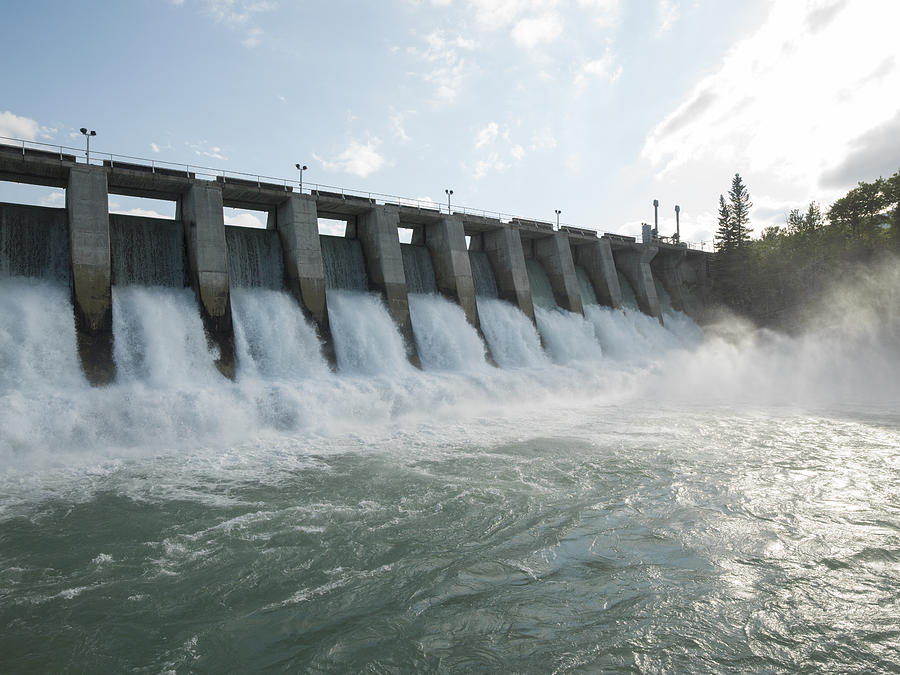 Hydroelectric dam during Spring runoff, full water Photograph by Ascent Xmedia