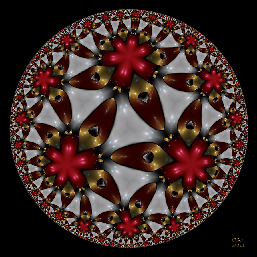 Abstract Digital Art - Hyper Jewel I - Hyperbolic Disk by Manny Lorenzo