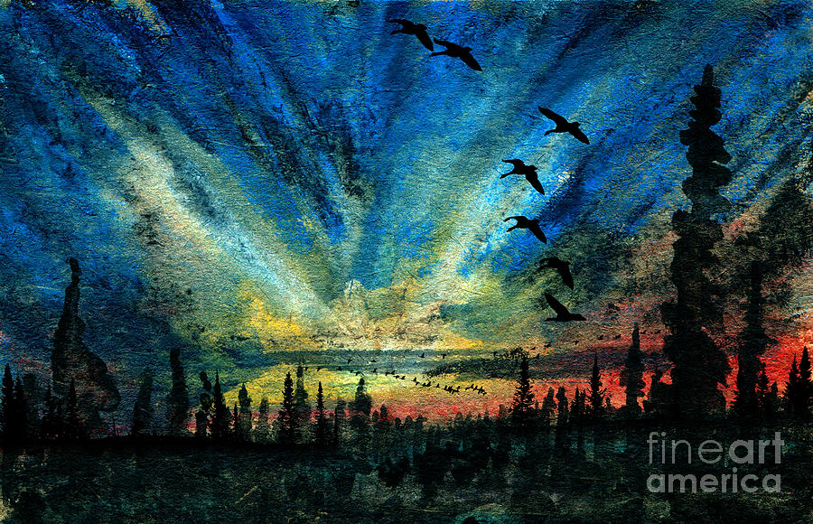 Hyperborean Flight Painting by R Kyllo
