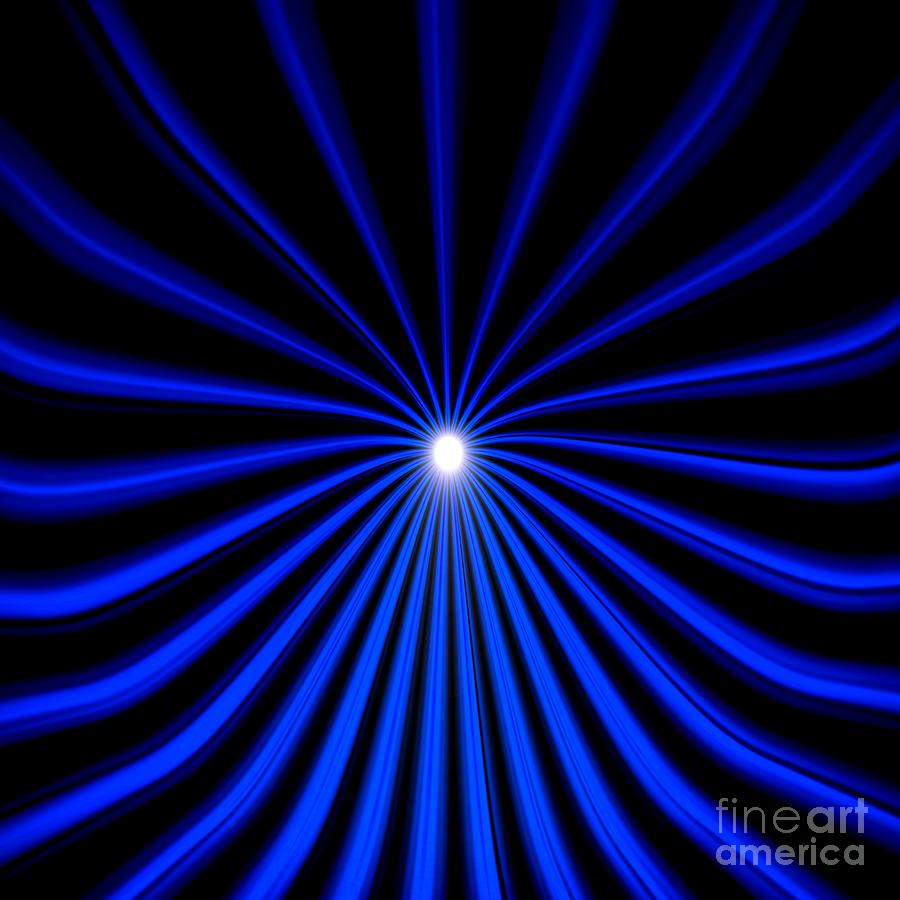 Hyperspace Blue Square Painting by Pet Serrano