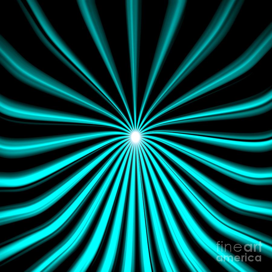 Hyperspace Cyan Square Painting by Pet Serrano
