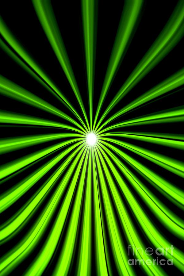 Science Fiction Painting - Hyperspace Electric Green Portrait by Pet Serrano