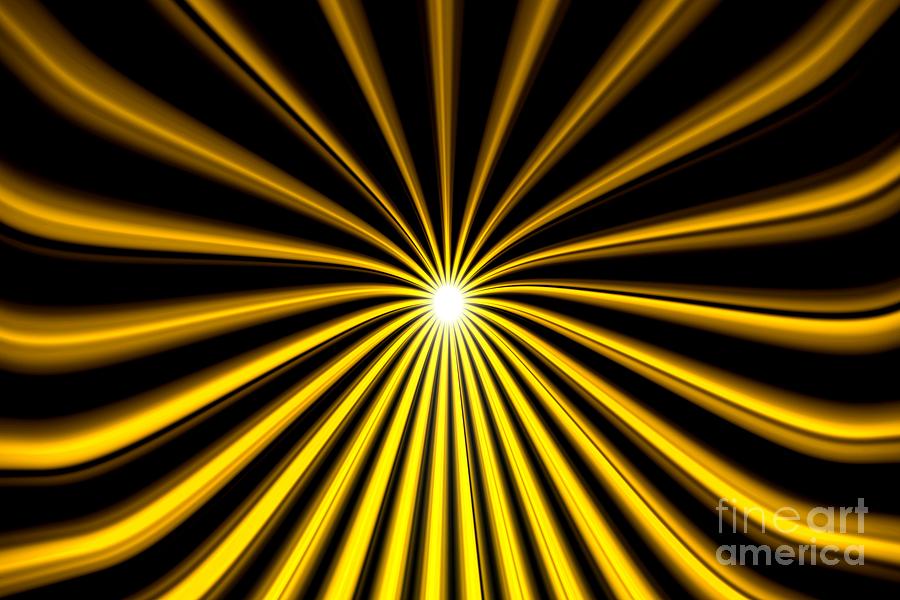 Hyperspace Gold Landscape Painting by Pet Serrano