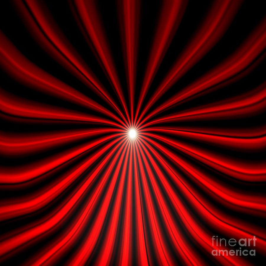 Hyperspace Red Square Painting by Pet Serrano