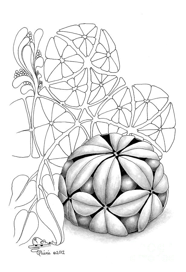 Zentangle Drawing - Hyspheria by Olivia H Keirstead Zentangle Drawing - Hyspheria by Olivia H Keirstead