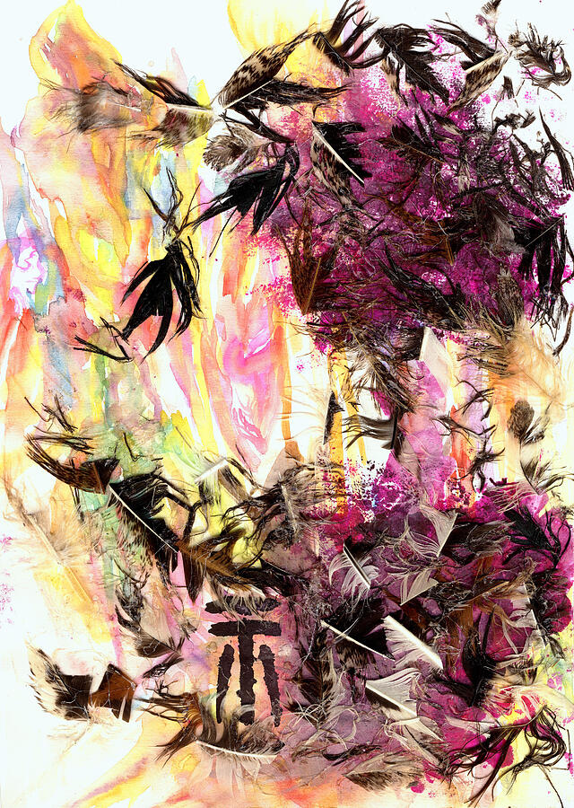 Feather Painting - Hysteria by Iulia Cristina Handrabur