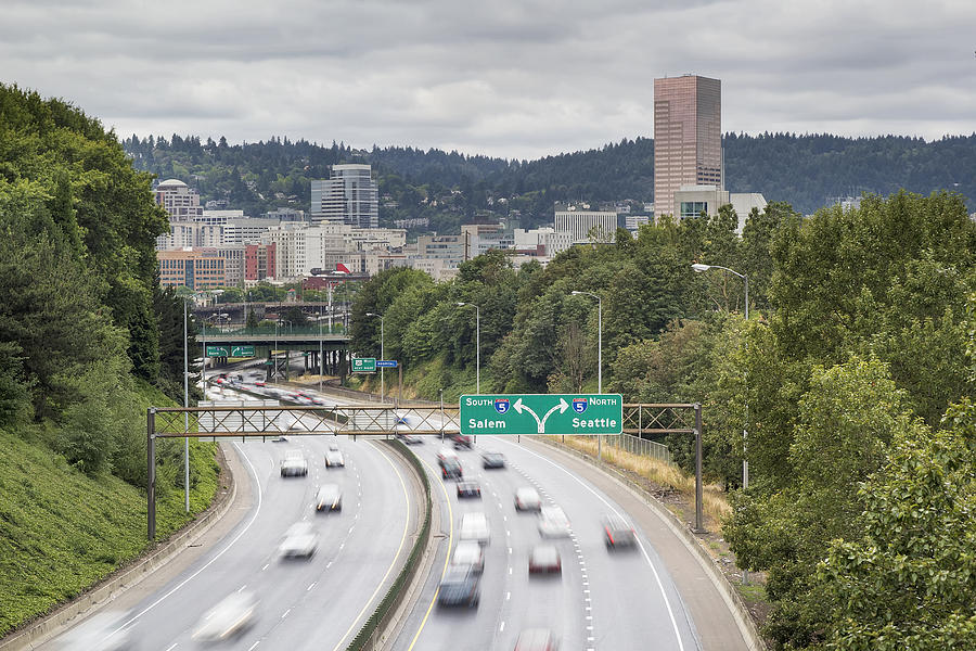 I84 to I5 Interstate Freeway in Portland Oregon Photograph by Jit Lim