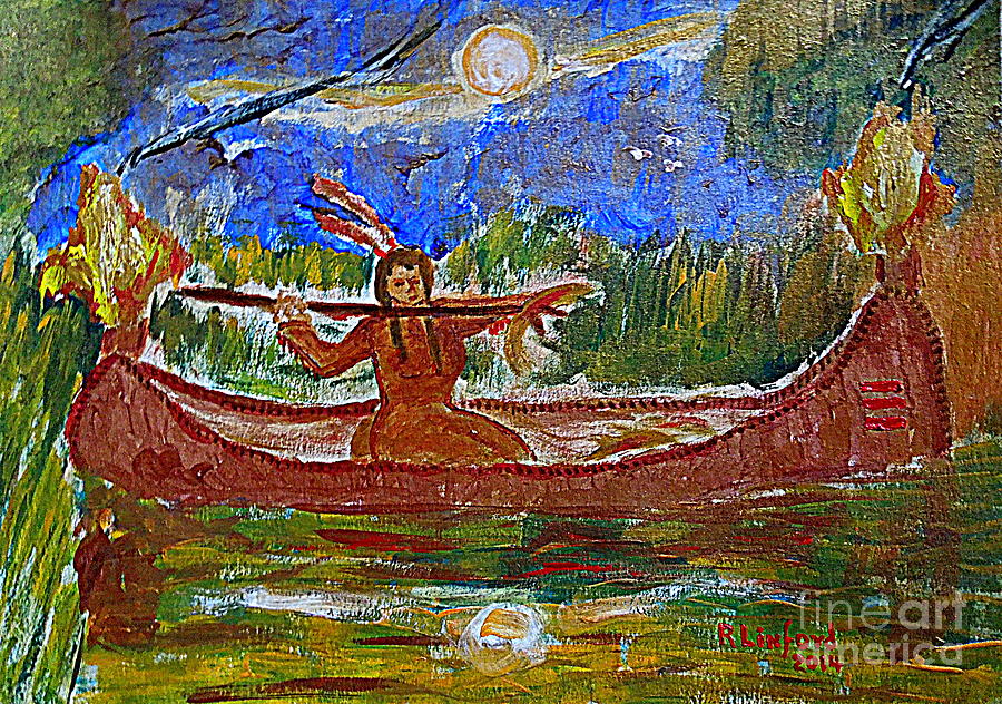 I Am A Native American Woman 2 Painting by Richard W Linford