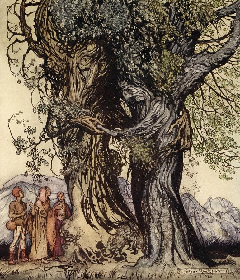 Quicksilver Drawing - I Am Old Philemon! Murmured The Oak by Arthur Rackham