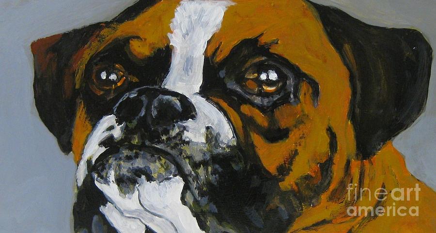 Boxer Dog Painting - I am ready to come in now by John Malone