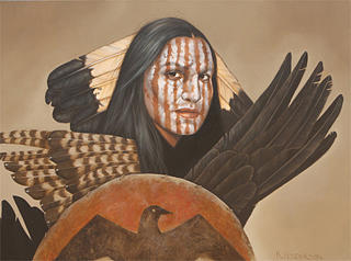 Eagle Painting - I Arise from the Dark of Night by K Henderson