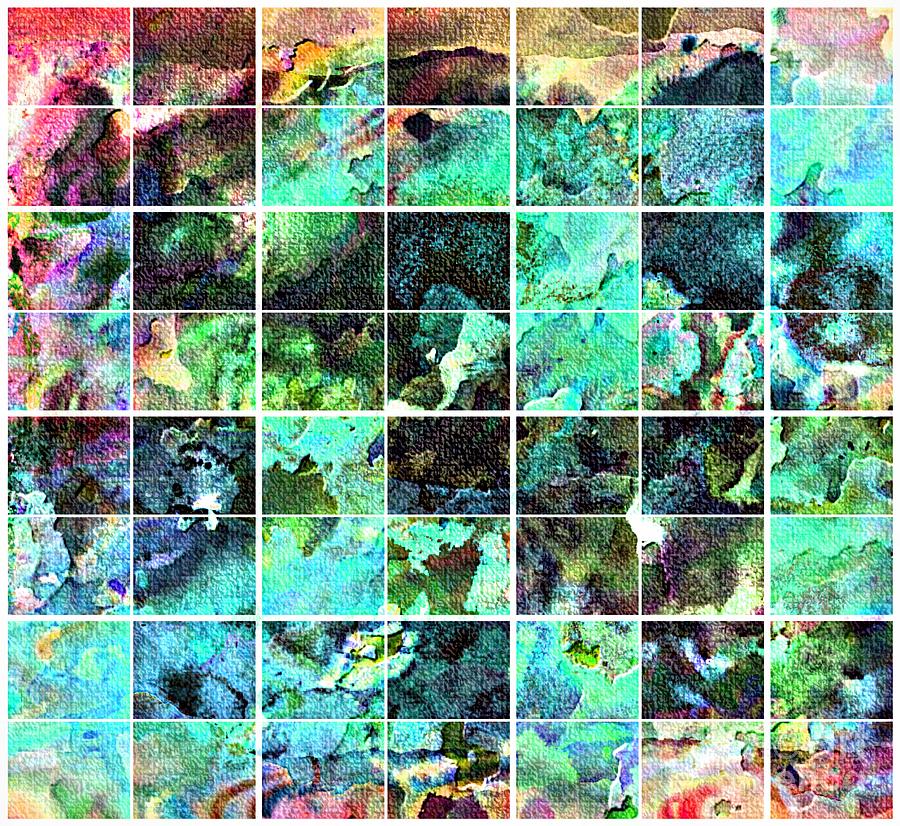 Tiled Watercolor Blocks with Texture 2 Tapestry - Textile by Barbara A Griffin