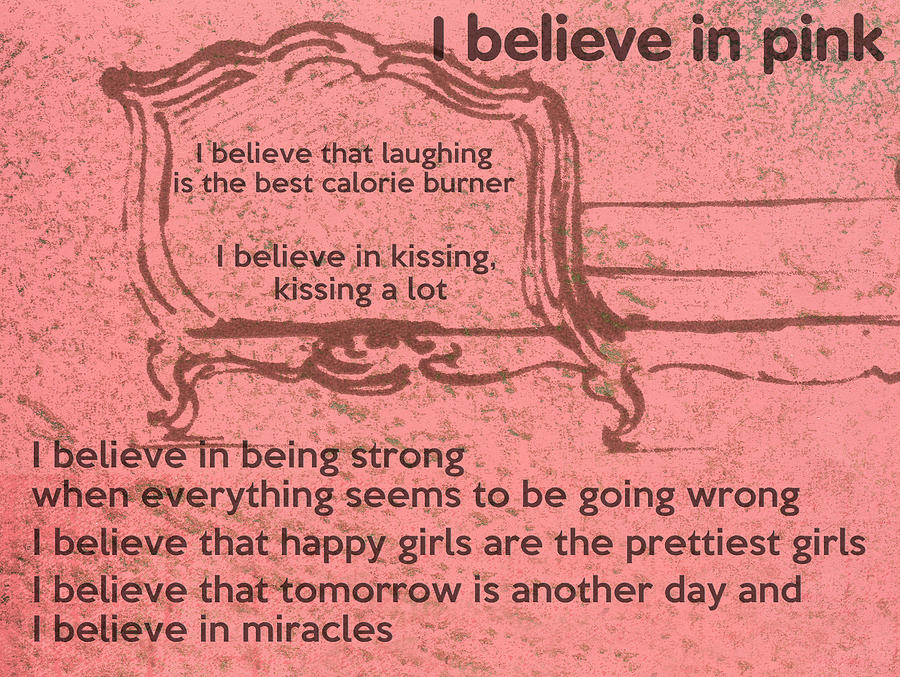 Audrey Hepburn Digital Art - I Believe in Pink by Georgia Clare