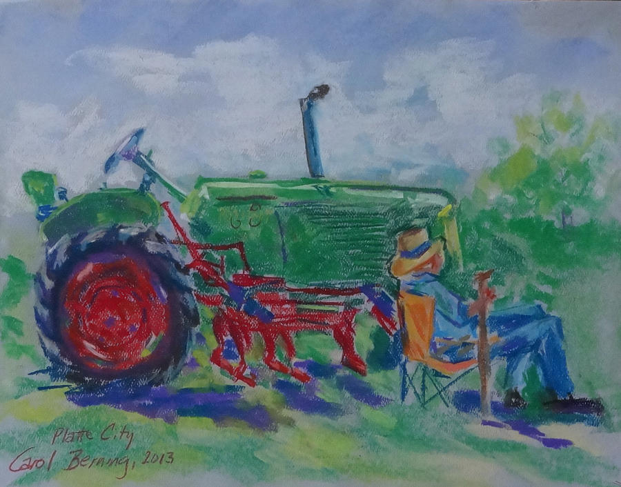 Oliver Tractor Painting - I Can Tell You Anything You Want To Know About This Tractor by Carol Berning