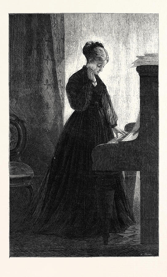 Music Drawing - I Cannot Sing The Old Songs by Claxton, Florence Anne (fl. 1840-1879), British