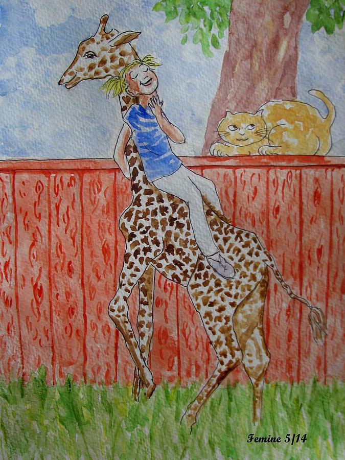 Animal Painting - I Could Be a Giraffes Neck by Lucille Femine