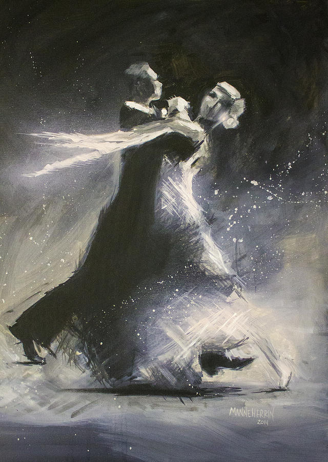 Black And White Painting - I could have danced all night by Melissa Herrin