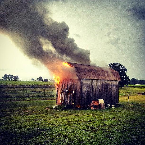 Barn Photograph - I Dislike Lightning....a Lot by Chris Morgan Barn Photograph - I Dislike Lightning....a Lot by Chris Morgan