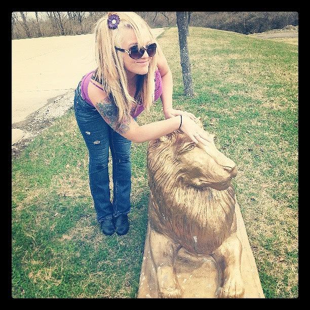 I Got To Pet A Lion Today! Hahahaha Photograph by Lunesta Walker