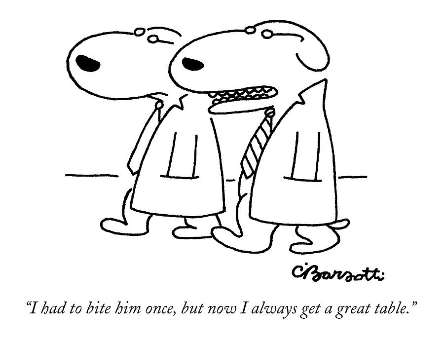 I Had To Bite Him Once Drawing by Charles Barsotti