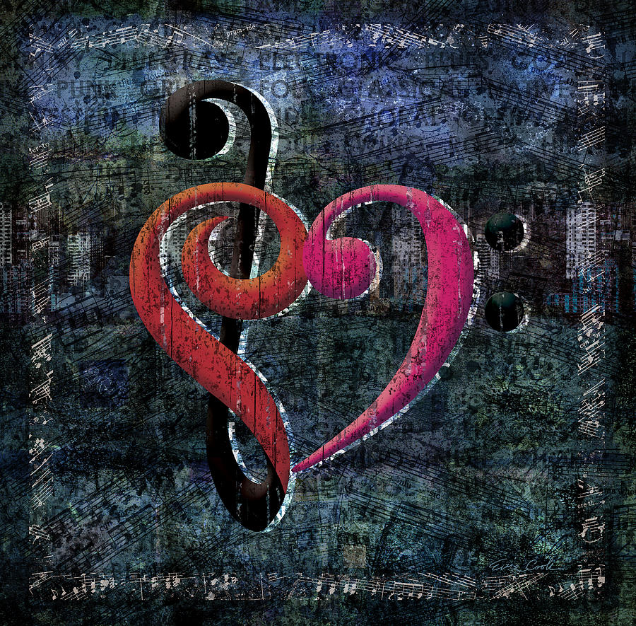 I Heart Music Digital Art by Evie Cook