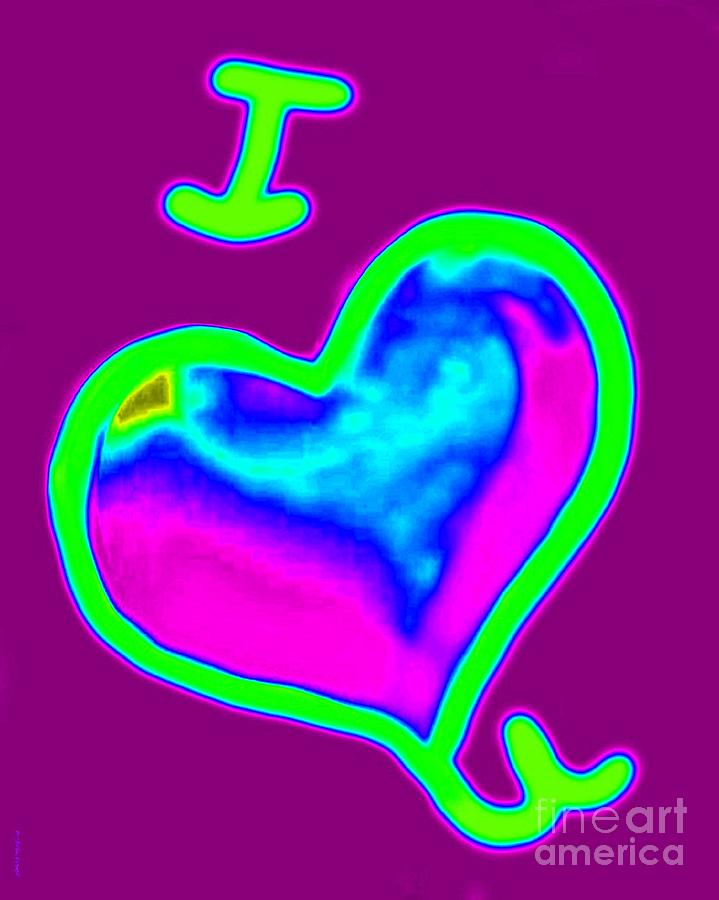 I Heart You - Abstract Heart Painting by Shelia Kempf