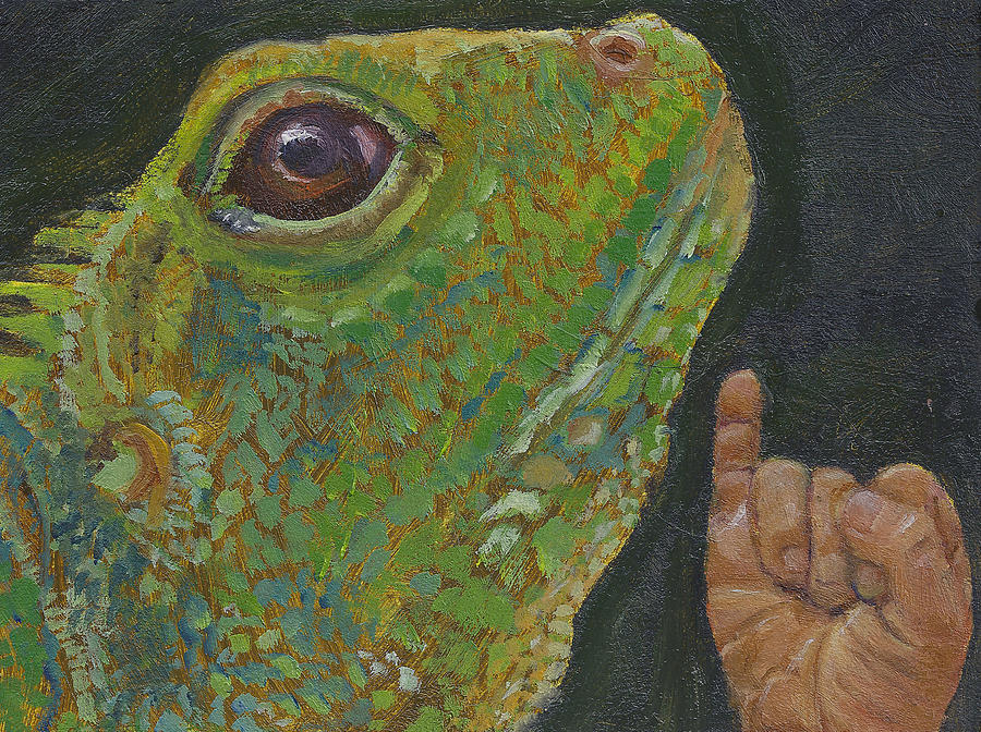 I is for Iguana Painting by Jessmyne Stephenson