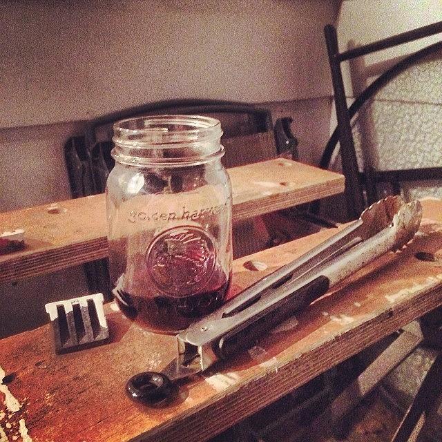 Bbq Photograph - I Like My #bbq With A Mason Jar Of Wine by Matthew Bredehoft