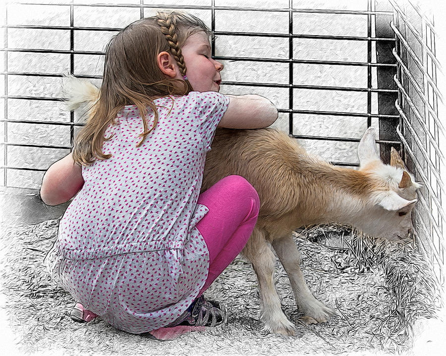 I Love a Baby Goat Mixed Media by John Haldane