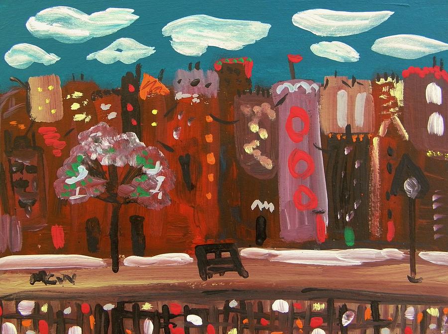 I Love a City Brick Road Painting by Mary Carol Williams