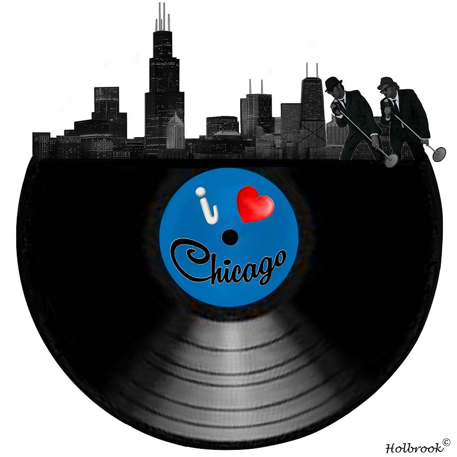 Frank Sinatra Digital Art - I Love Chicago by Glenn Holbrook
