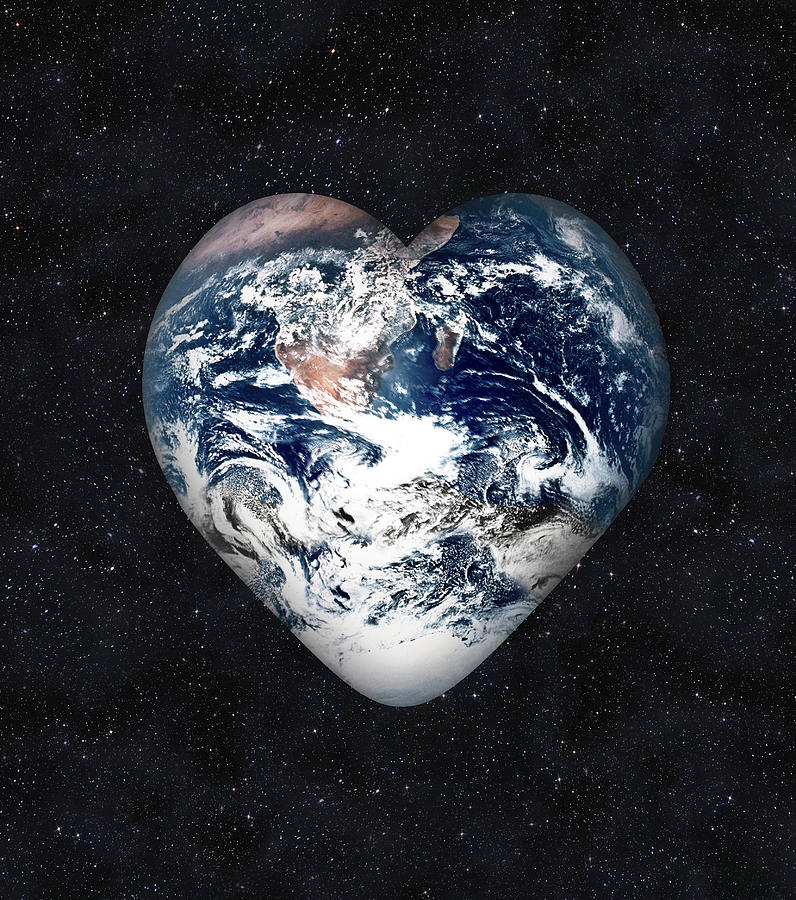 Globe Digital Art - I Love Earth by Gravityx9 Designs