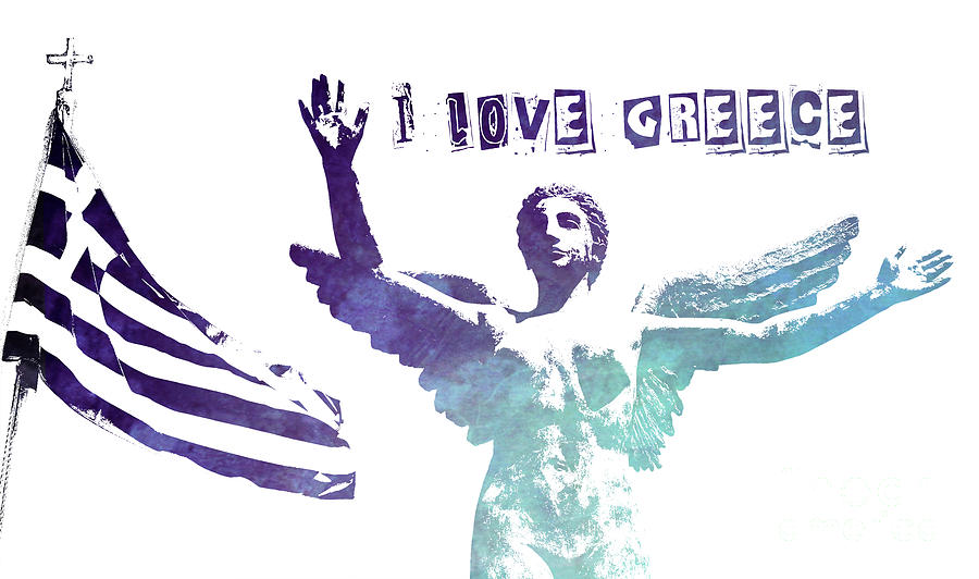 I Love Greece Digital Art