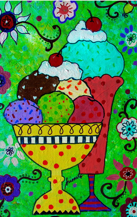 Ice Cream Painting - I Love Ice Cream by Pristine Cartera Turkus