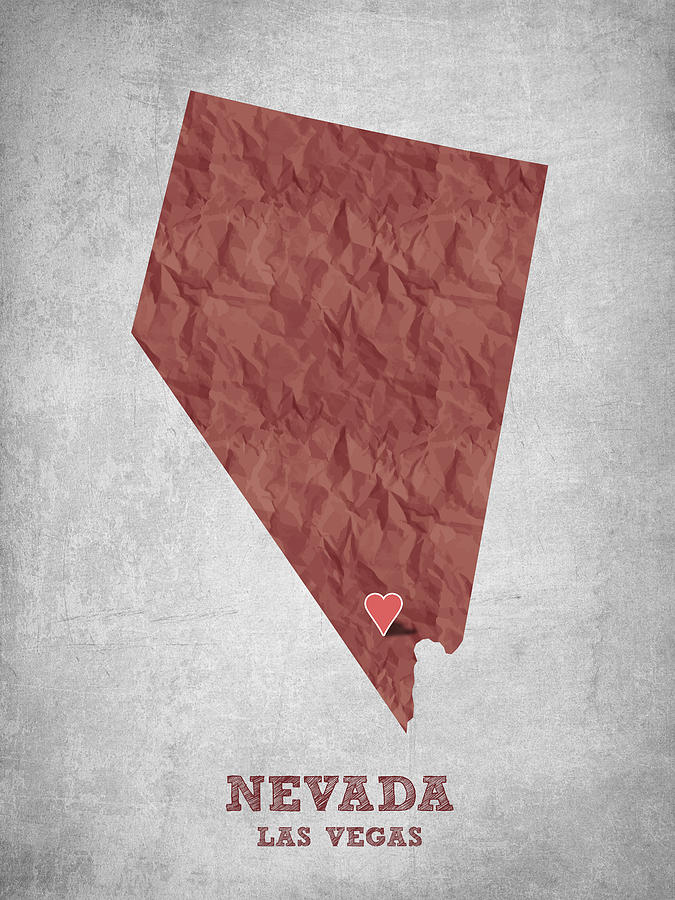 Las Vegas Digital Art - I love Las Vegas Nevada - Red by Aged Pixel