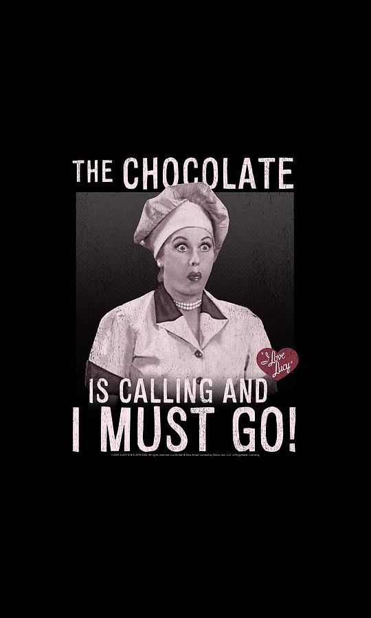 Black Background Digital Art - I Love Lucy - Chocolate Calling by Brand A