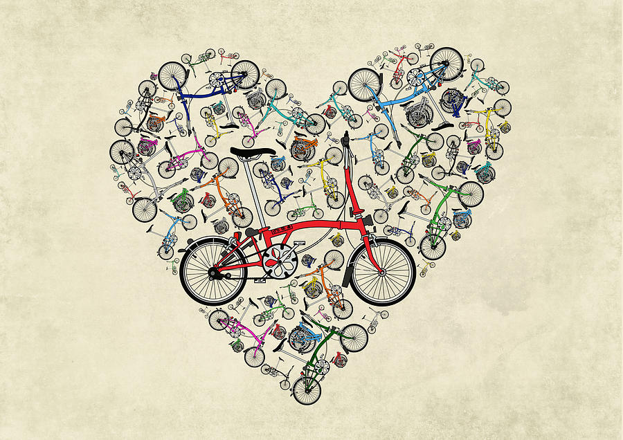 Bicycle Mixed Media - I Love My Brompton by Andy Scullion