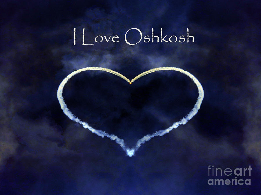 Airplane Photograph - I Love Oshkosh. Aerobatic Flight Photo. by Ausra Huntington nee Paulauskaite