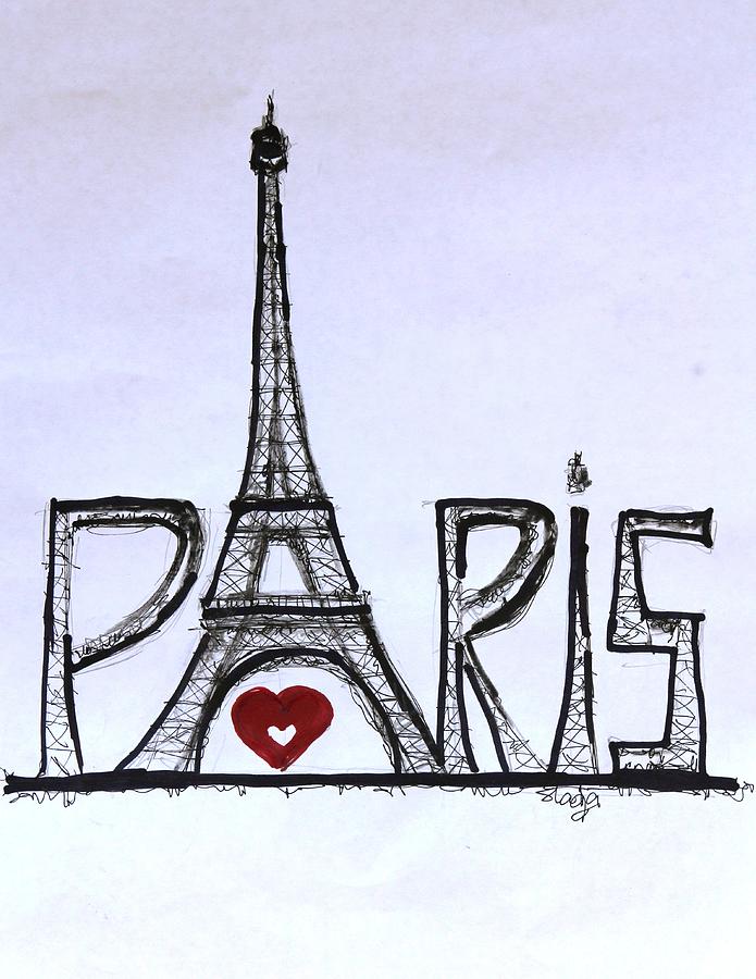 I love Paris Digital Art by Sladjana Lazarevic