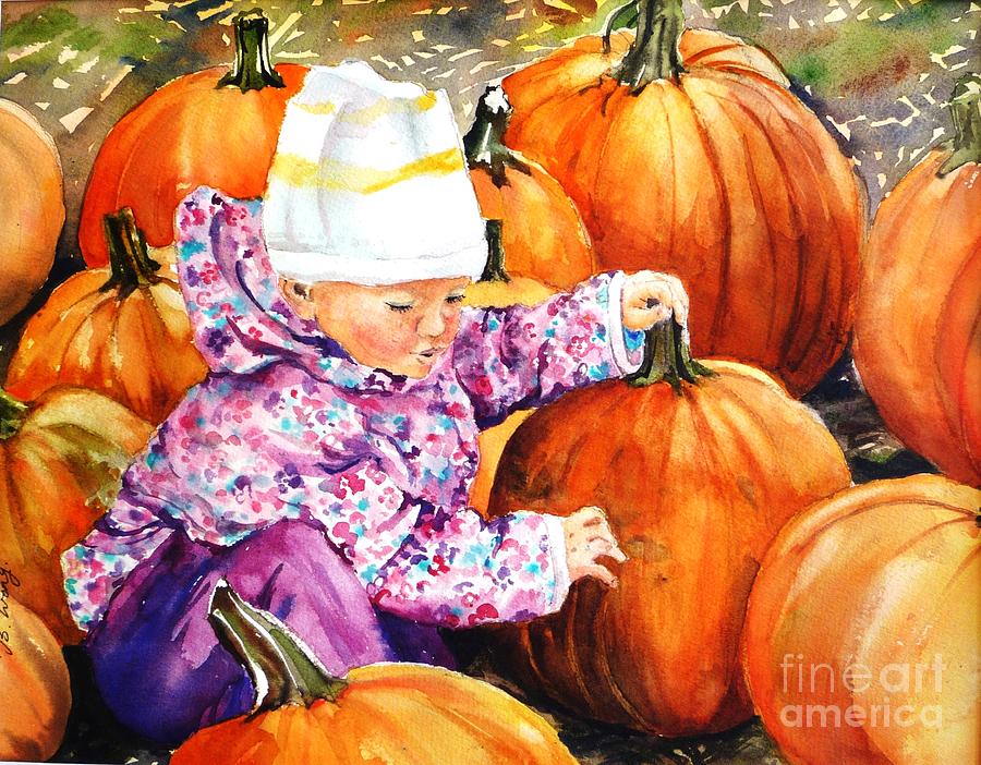 I love pumpkins Painting by Betty M M Wong
