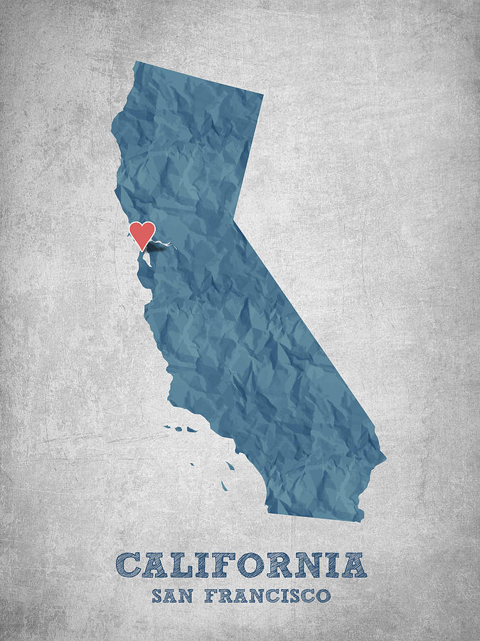 San Francisco Photograph - I love San Francisco California - Blue by Aged Pixel