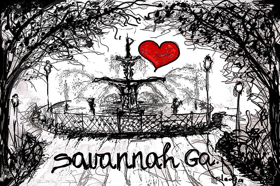 I love Savannah Ga. Digital Art by Sladjana Lazarevic