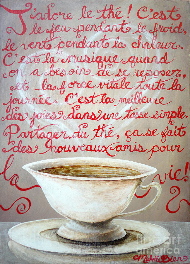 I Love Tea Painting by Michelle Bien
