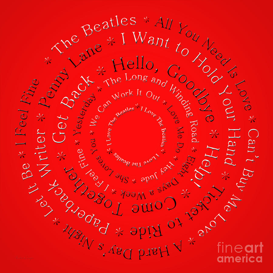 I Love The Beatles 1 Digital Art by Andee Design