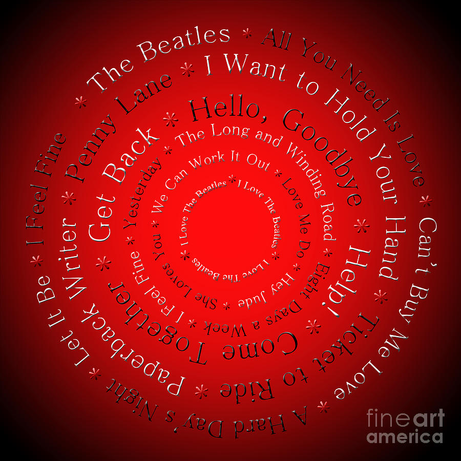 The Beatles Digital Art - I Love The Beatles 2 by Andee Design